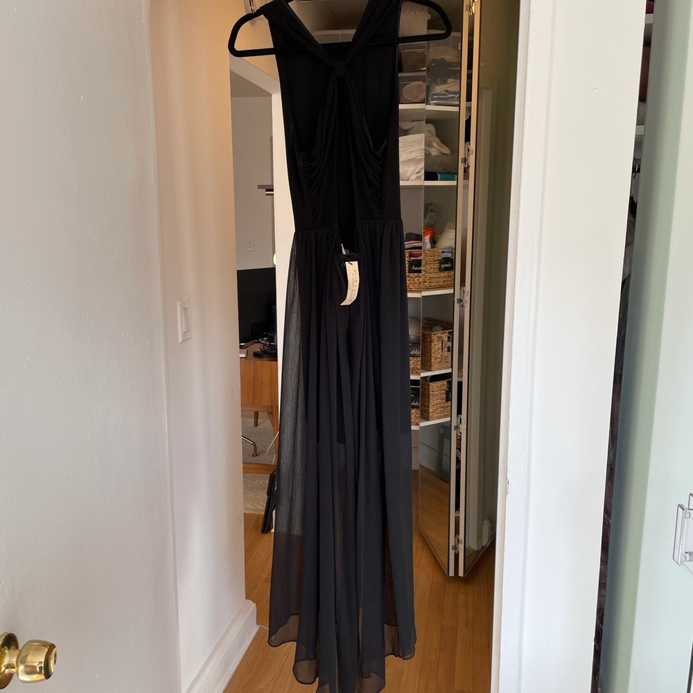 Black Alice and Olivia high neck dress
